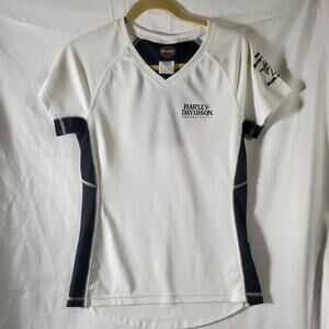 Harley-Davidson Women’s Shirt M White Black Skull Hellbender Marietta GA